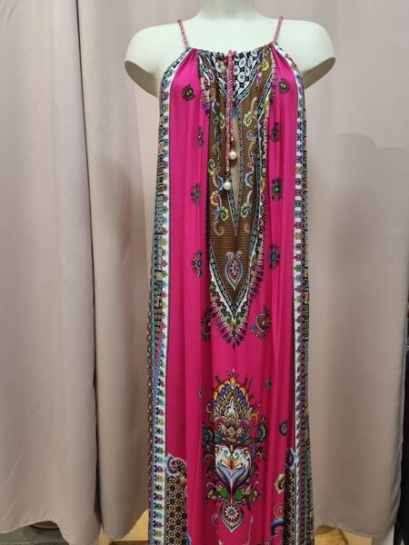 Robe longue rose